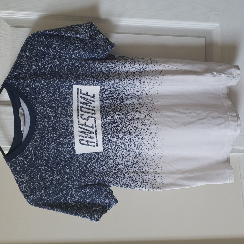 H&M Short sleeves T Shirt Size 10 12 Blue and white